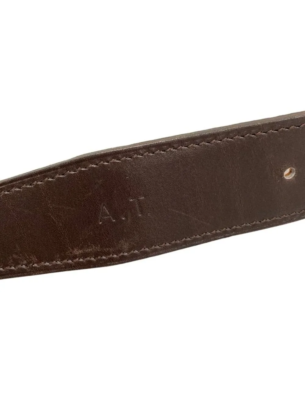 Hermes Belt 75 Orange Dark Brown Gold 75 Double Logo Reversible